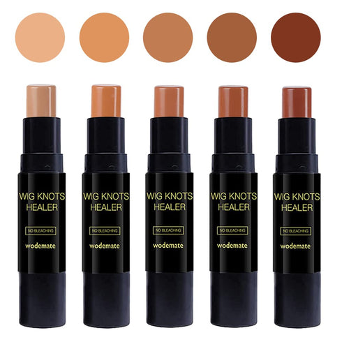 Wig Lace Dyeing Stick,Wig Knots Healer with Brush Portable Sweat-proof Natural,Hide Wig Knots&Grids,Hair Color Stick for Lace Wigs,Frontal Part,Hairline,Dark Brown(04)