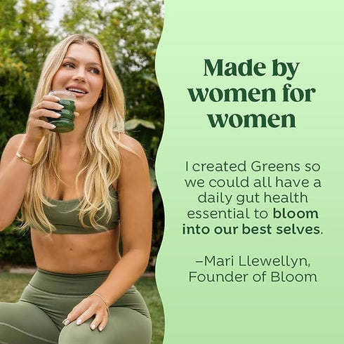 Bloom Nutrition Superfood Greens Powder with Digestive Enzymes, Probiotics, and Prebiotics for Gut Health, 30 SVG,