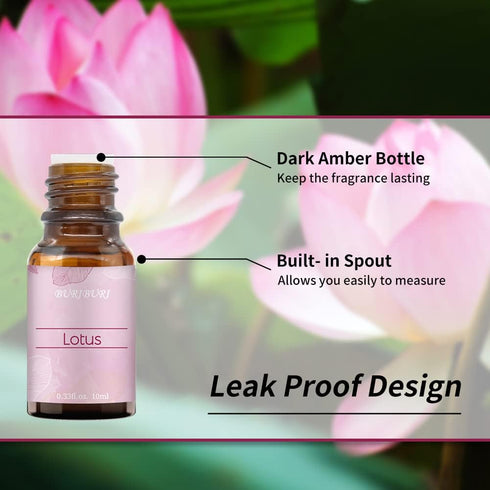 BURIBURI Lotus and Peony Essential Oils Gifts Set - 2 Pack, 100% Pure Natural Flower Diffuser Oil for Massage, Soap