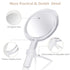 Double Sided Hand Held Makeup Mirror - 1x & 7X Magnification with Adjustable Stand, Clear