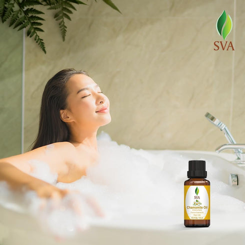 SVA Chamomile Essential Oil – 1/3 Fl Oz, 100% Natural for Diffuser, Hair Care, Face, Skin Care, Aromatherapy
