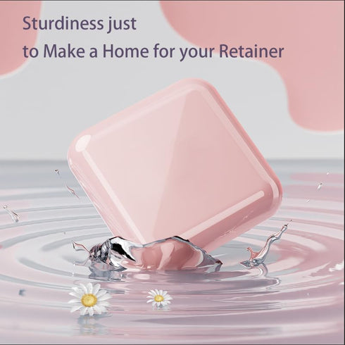 Retainer Case - Cute Mouthguard Case with Mirror, Slim Night Mouth Guard Case with Lid Hinge, Aligner Case