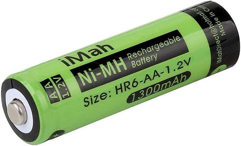 iMah 10-Pack AA Rechargeable Batteries 1.2V 1300mAh Ni-MH for Solar Lights, Garden Lamps, Remotes, Mice