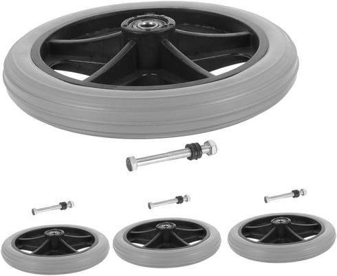Didiseaon 4pcs Wheelchair Front Wheels Replacement Slip Solid Flat Tires with Rotation