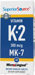 Superior Source Vitamin K2 MK-7 (Menaquinone-7), 300 mcg, Quick Dissolve MicroLignual Tablets, 60 Count