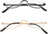 KoKoBin Half Reading Glasses - 2 Pairs Half Rim Metal Frame Readers for Men and Women, Black+Gold 1.50