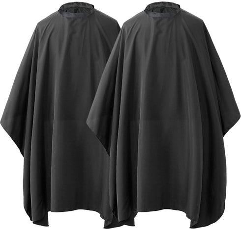 Professional Waterproof Hair Styling Cape, Nylon Haircut Salon Gown with Snap Closure, 50" x 60", 2-Pack