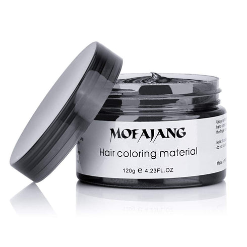 MOFAJANG Unisex Hair Wax Color Dye Styling Cream, Washable Temporary Pomade for Party Cosplay, Dark Grey