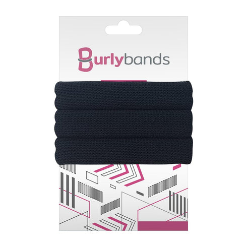 Large Hair Ties for Thick, Heavy or Curly Hair - Non-Slip, Non-Damage Seamless Ponytail Scrunchies, Black, 3 Pcs