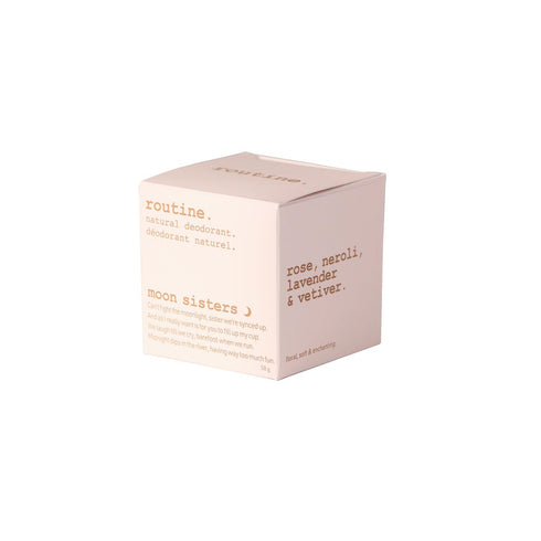Routine. Natural Deodorant (2 Fluid Oz.) Moon Sisters - Aluminum Free Natural Deodorant for Women & Men - Rose, Neroli,