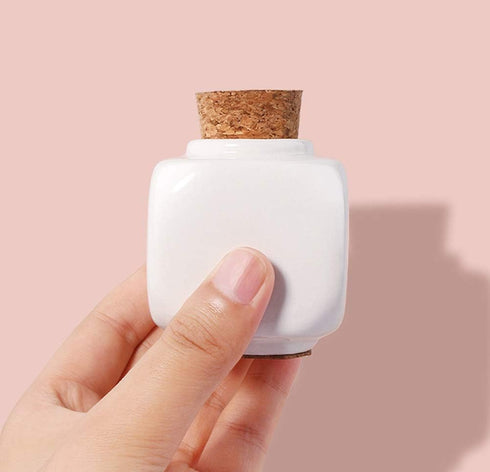 Porcelain Nail Art Acrylic Glass Dappen Dish Holder with Soft Wooden Lid, Powder Liquid Bowl Accessories
