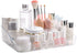 SUNFICON Makeup Tray Organizer - Cosmetic Display Case for Countertop Storage Unit, Washable Crystal Clear Acrylic