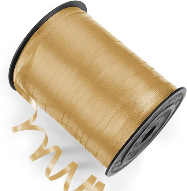 500 Yards Gold Curling Ribbon with Spool, 1/5" Wide Crimped Texture for Gift Wrapping, Florist Flowers, Party