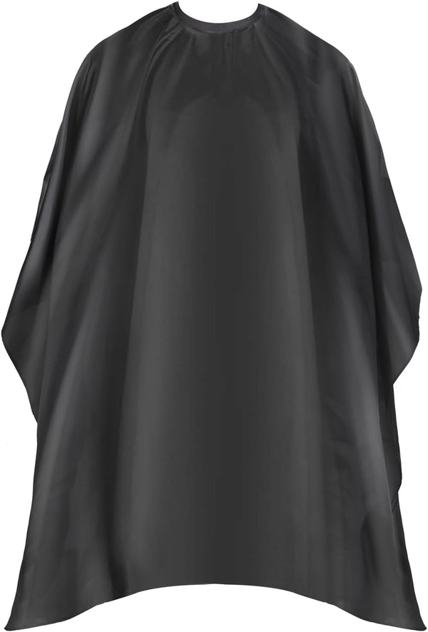 Professional Hair Cutting Cape with Adjustable Snap Closure, Waterproof Hairdressing Salon Cape - 57" x 51" (Black)