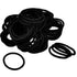 Kenz Laurenz 100 Hair Elastics, No Crease Ouchless Ponytail Holders, 4mm, Black