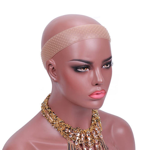 No-Slip Wig Grip Band, Transparent Silicone Adjustable Hair Band for Women, Extra Hold (2 Pack Brown)