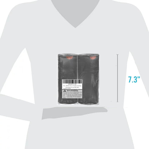 8-10 Gallon Trash Bags, Drawstring, 60 Count Bulk, Black & Unscented Multi-purpose Garbage Bags for Home, Commercial