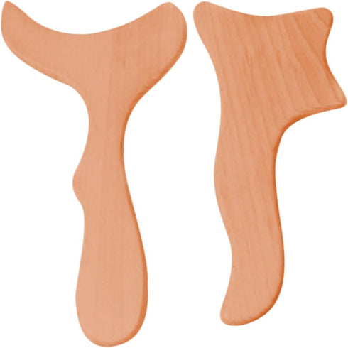 Ipetboom 2Pcs Wooden Gua Sha Boards Smooth Edges Body Massagers for Neck Shoulder
