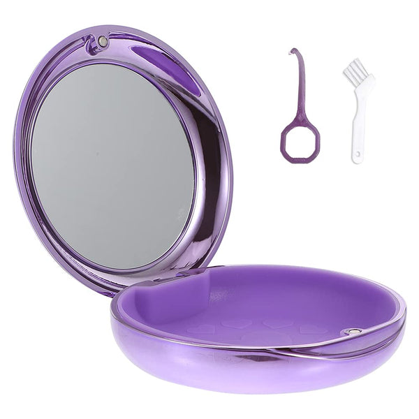Solid Orthodontic Retainer Case - Aligner and Retainer Case with Magnetic Closure (Purple)