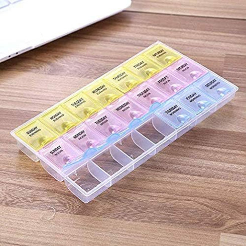 INVODA Pill Case, 7 Day Weekly Pill Box with Medication Reminder, 21 Detachable Compartments