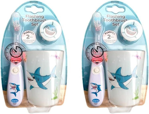 Lily's Home Kids Flashing Timer Toothbrush, Soft Bristles, Light-Up Brushing for Children, Set of 2