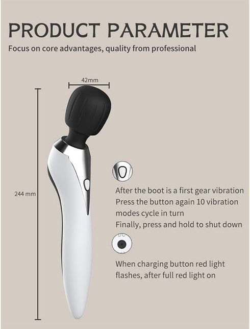 OFAK Wireless Electric Handheld Mini Massager - Portable Waterproof Back Massager Tool with Multiple Modes and Speed