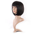 MapofBeauty 12 Inch Short Straight Bob Wig, Black, Fashion Lady with Flat Bangs