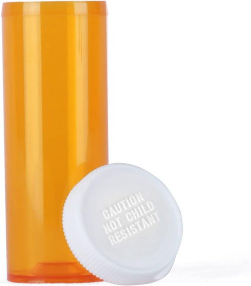 Empty Plastic Pill Bottles with Easy Open Snap Caps, Clear Containers for Prescription Medication (8 Dram, 12pcs)