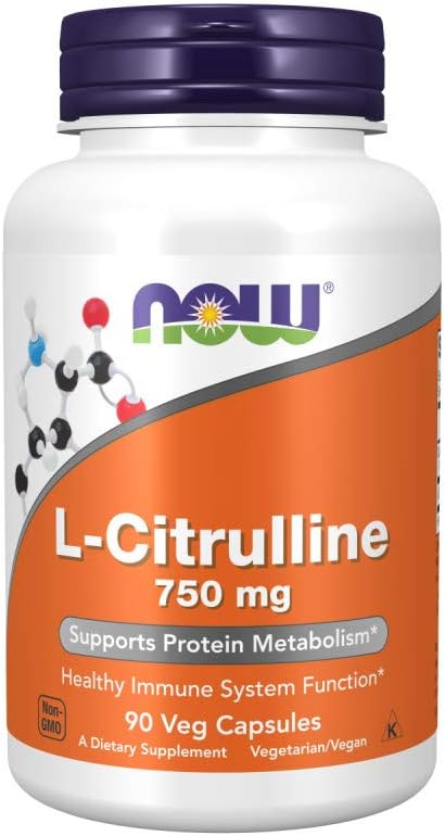 NOW Foods L-Citrulline 750 mg, Supports Protein Metabolism*, Amino Acid, 90 Veg Capsules