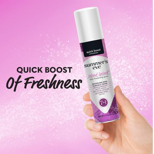 Summers 2 (Pack 5) Eve Island Splash Feminine Freshening Spray, Daily Intimate Deodorant, Neutralizes Odor, pH