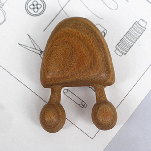 Rosojodg Yellow Natural Sandalwood Scraping Massage Tool Facial Eye Massage Tool Acupuncture Stick Wooden Massager