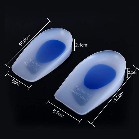 1 Pair Silicone Gel Heel Cups for Plantar Fasciitis, Sore Heel, Bone Spur & Achilles Pain Relief Protectors (M 34-38)