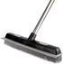 Pet Hair Rubber Broom with Carpet Rake and Squeegee, 2 in 1 Floor Brush, 58 Inch Adjustable Handle, Black