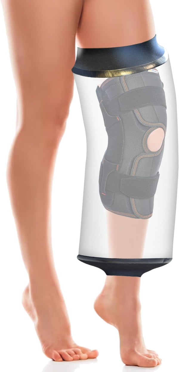 Large Knee Cast Cover for Shower, KT1180-L Waterproof Cover for Knee Surgery, ACL Surgery, Wound, Burns