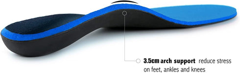 Plantar Fasciitis Insoles for Men Women - Orthotic Inserts, Arch Support Flat Feet Shoe Insoles for Work Boots
