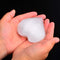AMOYSTONE Selenite Crystal Hearts of Palm, 2PCS Worry Stone Crystal and Healing Stones for Home Decoration