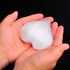 AMOYSTONE Selenite Crystal Hearts of Palm, 2PCS Worry Stone Crystal and Healing Stones for Home Decoration
