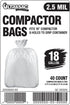 Ultrasac 18 Gallon Compactor Bags (40 Pack with Ties) For 18 Inch Compactors - 28.25" x 33.5" Heavy Duty 2.5 MIL Garbage Disposal Bags Compatible with Whirlpool by Ultrasac