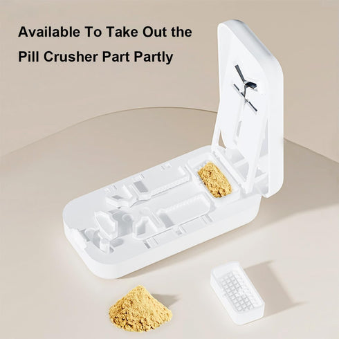 YULIKIKER 1/4 3 1 Pill Cutter with Centering Device Safety Blades for Small and Large Tablets, in Version Works