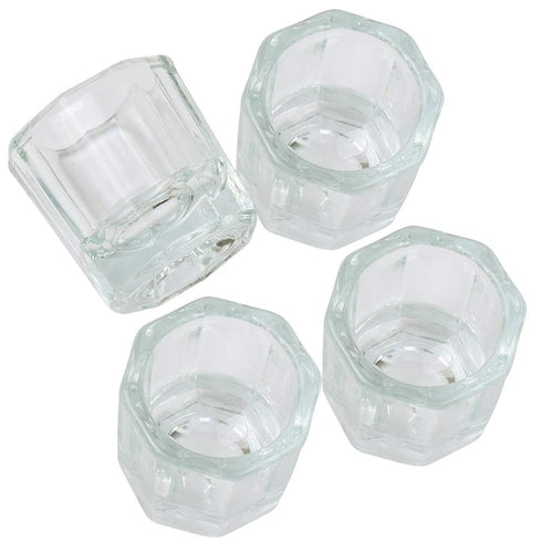 Karlash Nail Art Acrylic Liquid Powder Dappen Dish, Glass Crystal Cup Tools, Pack of 4