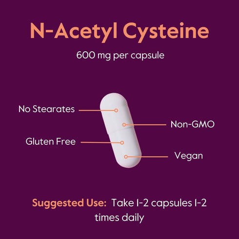 BESTVITE N-Acetyl Cysteine 600mg (NAC) - 120 Vegetarian Capsules - Vegan, Gluten Free, No Fillers
