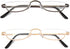 Half Frame Reading Glasses, Half Metal Moon Readers for Men and Women, 2 Pairs, 1.25