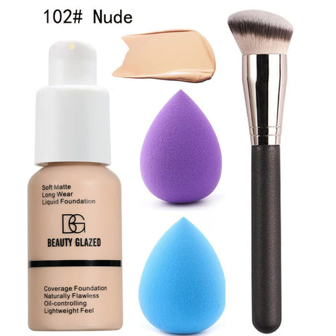 All in One Makeup Kit For Girls - 12 Colors Naked Eyeshadow Palette, Nude Foundation, Makeup Brush, Eyebrow Soap Kit.