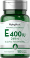 Piping Rock Vitamin E 400 IU Softgels, 268mg, 100 Softgel Capsules, D-Alpha Tocopherol, Non-GMO, Gluten Free