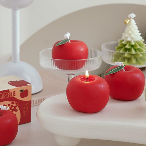 Luxylei Apples Shaped Scented Candle, Fruit Soy Wax Decorative Candle for Table, Aromatherapy Candles for Stress