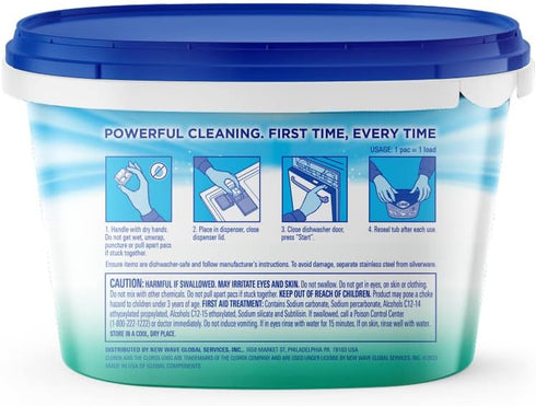 Clorox Triple Action Ultra Dishwasher Detergent Pacs, 60 Count Dishwashing Pacs, Lemon Scent