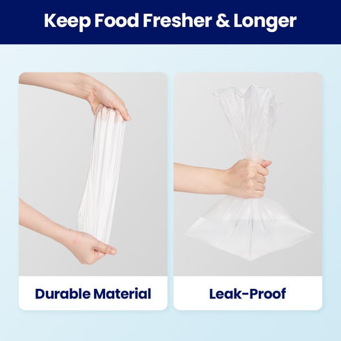 CLEANWRAP Food Storage Roll Bags (11.81 * 15.74-500 PCS) - Mini Plastic Bags for Food Storage, Mothers Day Gifts