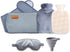 3 in 1 Hot Water Bottle Pouch with Waist Cover, Eye Mask + Funnel for Pain Relief - Warm Water Bag