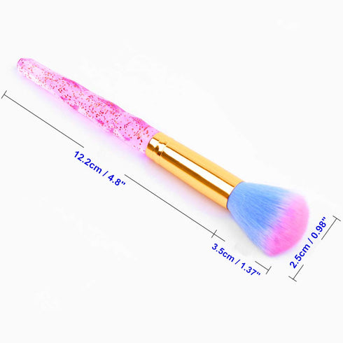 Nail Art Dust Remover Soft Brush Cleaner - Pink Nail Brush for Acrylic Nails and Makeup Powder