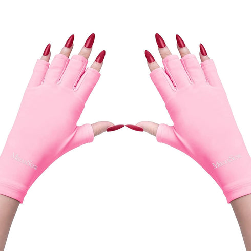 MelodySusie UV Gloves for Gel Nail Lamp, Professional UPF50+ Protection for Manicures